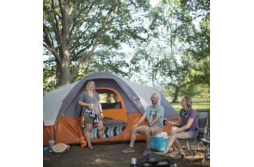 Image of Core Equipment 9 Person Modified Dome Tent, Orange/Gray, 16 x 9 ft, 40004