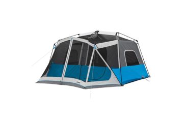 Image of Core Equipment Lighted 10 Person Instant Cabin Tent w/Screen Room, Green/Gray, 14 x 14.5 ft, 40063