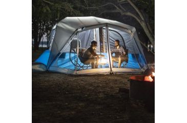 Image of Core Equipment Lighted 10 Person Instant Cabin Tent w/Screen Room, Green/Gray, 14 x 14.5 ft, 40063