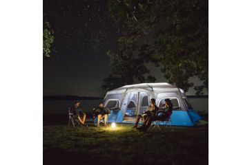 Image of Core Equipment Lighted 12 Person Instant Cabin Tent, Blue/Gray, 18 x 10 ft, 40064