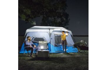 Image of Core Equipment Lighted 9 Person Instant Cabin Tent, Blue, 14 x 9 ft, 40062