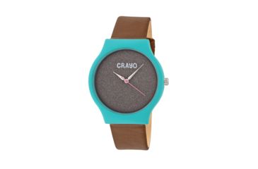 Image of Crayo Glitter Strap Watch, Teal/Brown, CRACR4505