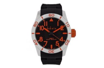 Image of Dakota Watches Aluminum Diver, Black/Orange Dial, Aluminum Case,Black Strap, NO 4792-6