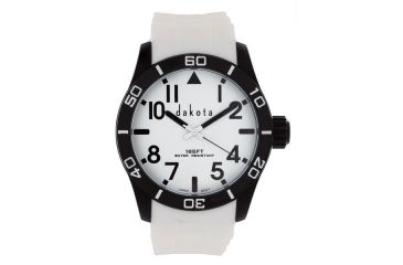 Image of Dakota Watches Aluminum Diver, White/Black Dial, Aluminum Case, White Strap, NO 4791-7