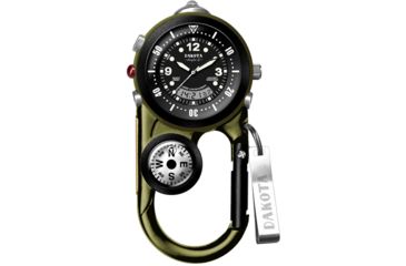 Image of Dakota Watches Angler II, Black Dial, O.D. Case, Carabineer Clip 3872-9