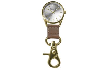 Image of Dakota Watches Classic Dress Clip Watch, Genuine Leather Fob, Gold 4014374