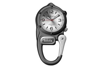 Image of Dakota Watches Dakota Mini Clip Microlight Watch, Black/Silver, Black/Silver, 5 Year Limited Warranty, DAK-86125