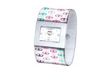 Image of Dakota Watches Fashion Cuff, White Dial, Peace Cuff 2936-7
