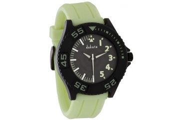 Image of Dakota Watches Glow In The Dark, Black Dial, Luminous Silicon Strap 2428-2
