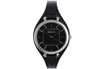 Image of Dakota Watches Midsize Colorful Leather, Black Dial, Black Leather Band 3027-3