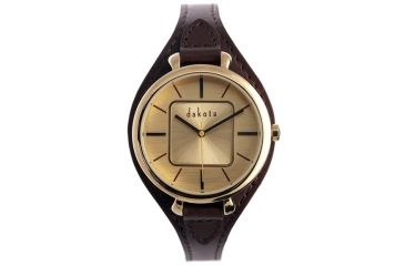 Image of Dakota Watches Midsize Colorful Leather, Champagne Dial, Brown Leather Band 3028-2