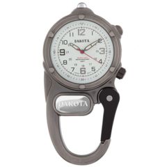 Image of Dakota Watches Mini Clip Watch/Microlight, White Dial, Silver Case 3842-6
