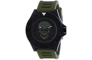 Image of Dakota Watches Skull Fashion, Black Dial w/Green Skull,Green Silicone Strap, NO 4935-6