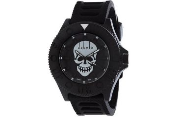 Image of Dakota Watches Skull Fashion, Black Dial w/White Skull,Black Silicone Strap, NO 4934-7