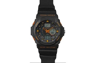 Image of Dakota Watches Tough Ana-Digi Watch,Black/Orange Dial,Black Case/PVC Strap 3565-5
