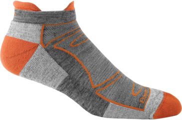 Image of Darn Tough Run/Bike No-Show Light Cushion Sock - Men's-X-Large-Orange/Gray