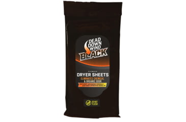 Image of Dead Down Wind 117019 Dryer Sheets Black Premium Odor Eliminator Unscented Scent, 117019