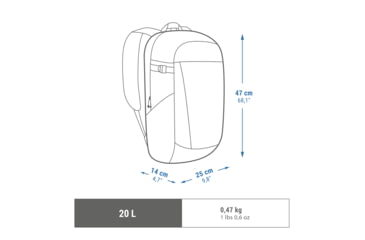 Image of Decathlon Quechua NH 100 Hiking Backpack, Blue, 20L, 4606817