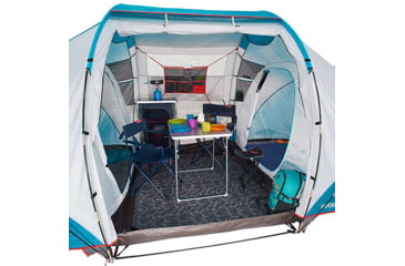 Image of Decathlon Quechua Waterproof Family Camping Tent, 2 Rooms, Blue, 4 Person, 4006569