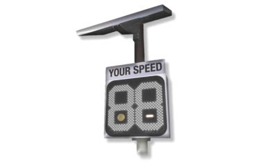 Image of Decatur Electronics OnSite Pole Sign Solar Powered Radar, White, OS75SOLWH