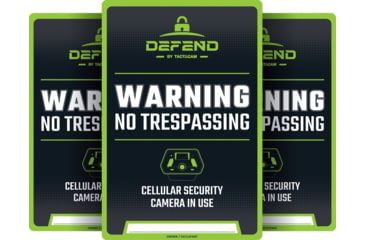 Image of DEFEND USA No Trespassing Sign - 3 Pack, Black/Green/White, Small, DFD-S-3