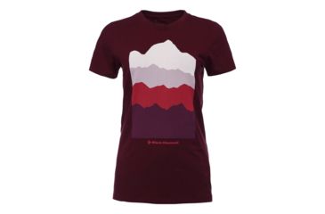 Image of Demo, Black Diamond W Ss Vista Tee - Womens, Bordeaux, Small, AP7300496018SML1