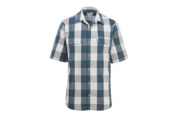 Image of Demo,Woolrich Men's Keep It Moving Short Sleeve Classic Shirt, Dark Slate Check, L, 6386-DLE-DEMO