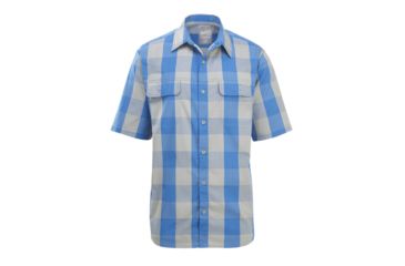 Image of Demo,Woolrich Men's Keep It Moving Short Sleeve Classic Shirt, Limestone Check, L, 6386-LTC-DEMO