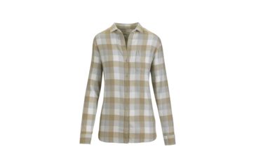Image of Demo,Woolrich Womens Eco Rich Pemberton Boyfriend Flannel Shirt, Salt Water Grey Check, M, 2211-SWX-DEMO