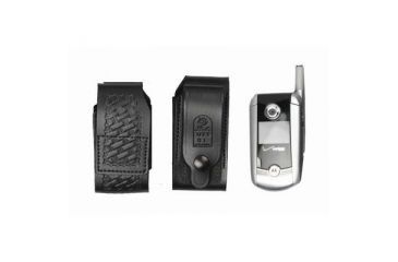 Image of DeSantis Black - Basketweave - Leather Duty Cellphone Holster U77BL16Z4