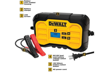 Image of DeWALT 10 Amp Professional Battery Charger, Battery Maintainer, Trickle Charger, Yellow/Black, DXAEC10