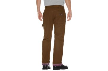 Image of Dickies Relaxed Straight Fit Flannel-lined Carpenter Duck Jeans, Rinsed Timber - DU217RTB3434