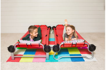 Image of Disc-O-Bed Kid-O-Bunk Sleeping Cots w/ 2 Side Organizers, Red, 30405BO