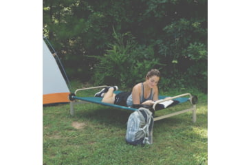 Image of Disc-O-Bed Single Large Sleeping Cot, 500lbs, 600D Polyester Sleeping Deck, Green, 30011
