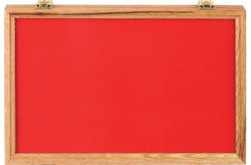 Image of Displays Oak And Glass Display Case, Measures 12in X 18in X 2in, Foam Lined With Red Foam Cover, Locking Hinges, Comes With Two Keys, M141