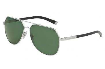 Image of Dolce&amp;Gabbana BASALTO DG2133 Sunglasses 05/71-60 - Silver Sand/shiny Frame, Gray Green Lenses