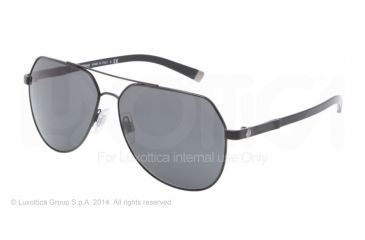 Image of Dolce&amp;Gabbana BASALTO DG2133 Sunglasses 110687-60 - Matte Black/Gunmetal Frame, Grey Lenses