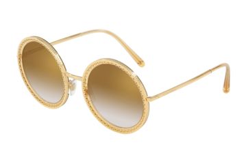 Image of Dolce&amp;Gabbana DG2211 Sunglasses 02/6E-53 - Men's, Grad Light Brown Mirror Gold Lenses