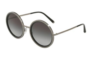Image of Dolce&amp;Gabbana DG2211 Sunglasses 04/8G-53 - Men's, Gunmetal / Black Frame, Grey Gradient Lenses