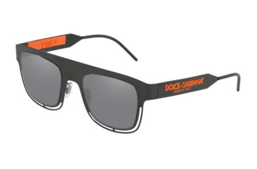 Image of Dolce&amp;Gabbana DG2232 Sunglasses 11066G-49 - , Light Grey Mirror Black Lenses