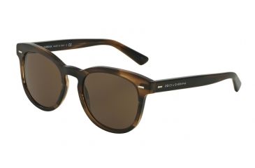 Image of Dolce&amp;Gabbana DG4254 Sunglasses 296473-51 - Striped Matte Tobacco Frame, Brown Lenses