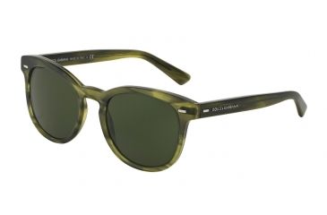Image of Dolce&amp;Gabbana DG4254 Sunglasses 296571-51 - Matte Striped Olive Green Frame, Grey Green Lenses