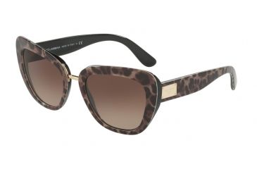 Image of Dolce&amp;Gabbana DG4296 Sunglasses 199513-53 - Leoprint Frame, Brown Gradient Lenses