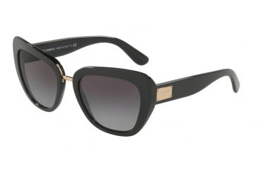 Image of Dolce&amp;Gabbana DG4296 Sunglasses 501/8G-53 - Black Frame, Grey Gradient Lenses