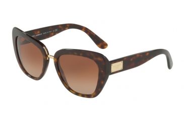 Image of Dolce&amp;Gabbana DG4296 Sunglasses 502/13-53 - Havana Frame, Brown Gradient Lenses