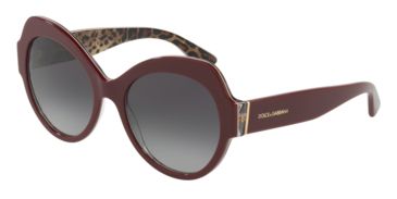 Image of Dolce&amp;Gabbana DG4320F Sunglasses 31568G-56 - Bordeaux On Leo Frame, Grey Gradient Lenses