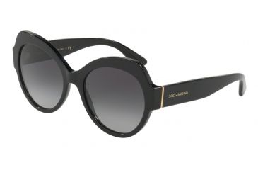 Image of Dolce&amp;Gabbana DG4320F Sunglasses 501/8G-56 - Black Frame, Grey Gradient Lenses
