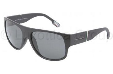 Image of Dolce&amp;Gabbana DG6061 Sunglasses 193481-5816 - Matte Black Polarized Gray