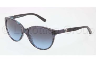 Image of Dolce&amp;Gabbana ICONIC LOGO DG4171P Sunglasses 26898F-5616 - Blue Marble Frame, Grey Blue Gradient Lenses