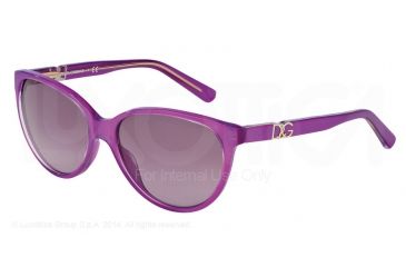 Image of Dolce&amp;Gabbana ICONIC LOGO DG4171P Sunglasses 27728H-56 - Top Crystal On Pearl Violet Frame, Violet Gradient Lenses